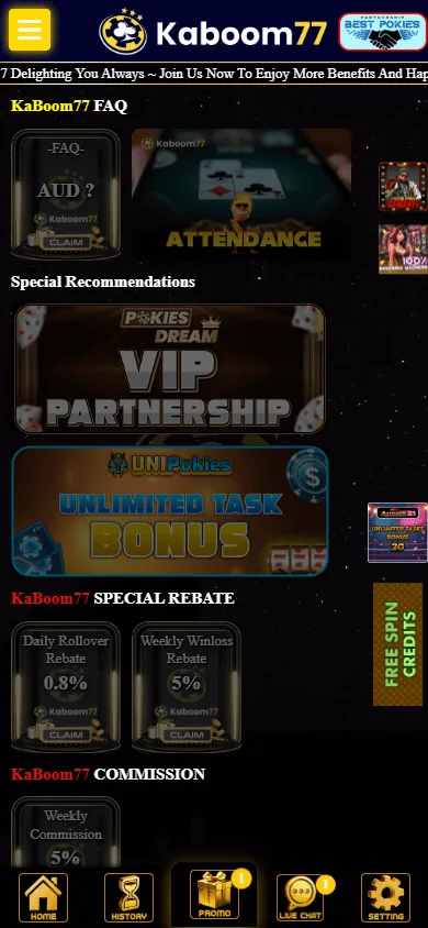 Kaboom Casino mobile promotions with free spins and bonus offers